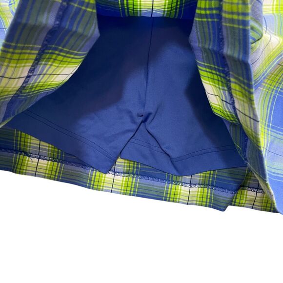 EP Pro 14 Blue Plaid‎ Skort Side Zipper Pockets Golf Tennis - Picture 5 of 5